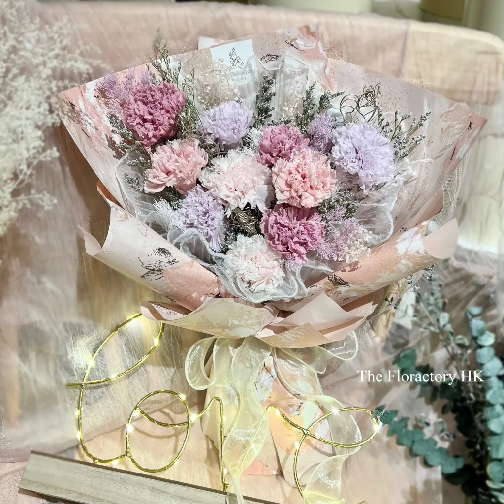 母親節花束訂購推薦_古典風10朵永生康乃馨花束